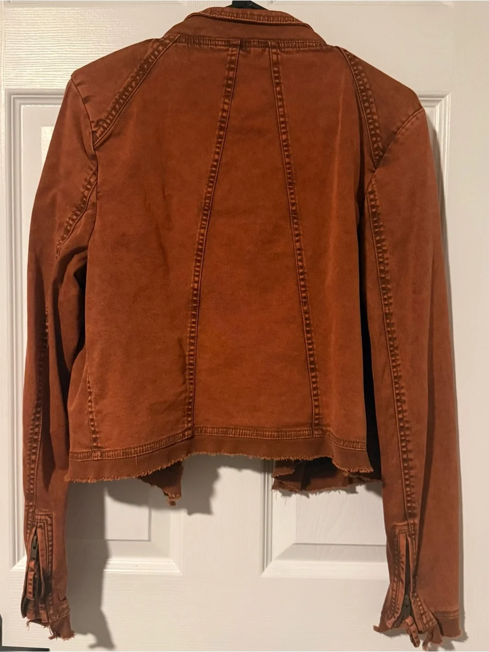 Free People Rust Asymmetrical Moto Jacket